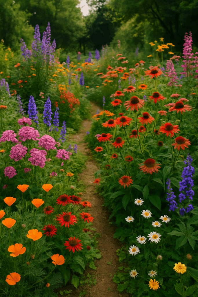 des fleurs abondantes